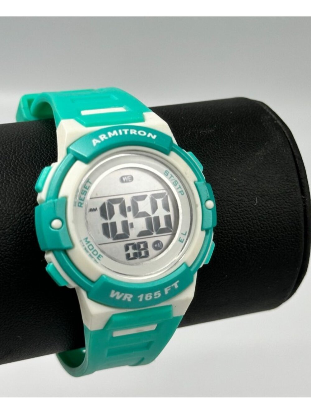 3/$30 Armitron Digital Watch Women Green White Round 36MM New Battery 9"